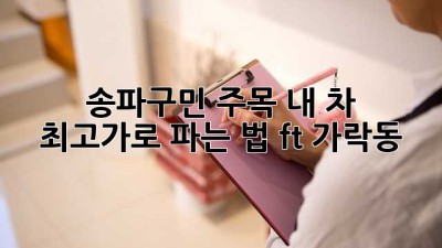 🚗💨 송파구민 주목! 내 차 최고가로 파는 법 (ft. 가락동)
